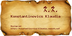 Konstantinovics Klaudia névjegykártya